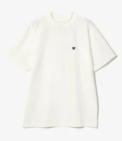 S/S Mock Neck Tee - White - Poly Pique