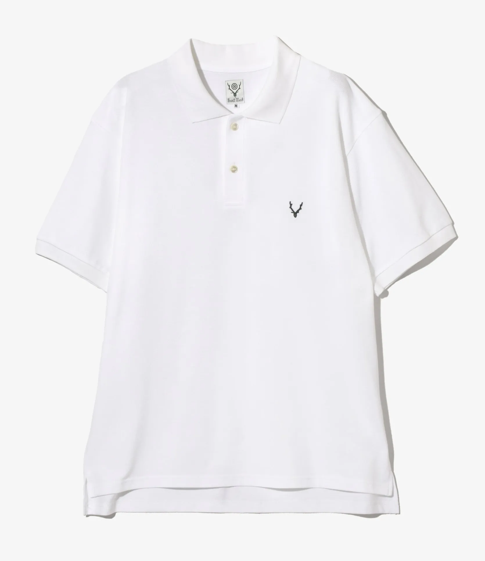 S/S Polo Shirt - White - Cotton Pique