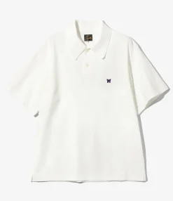 S/S Polo Shirt - White - Poly Pique