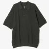 S/S Polo Sweater - Green - Merino Wool Knit