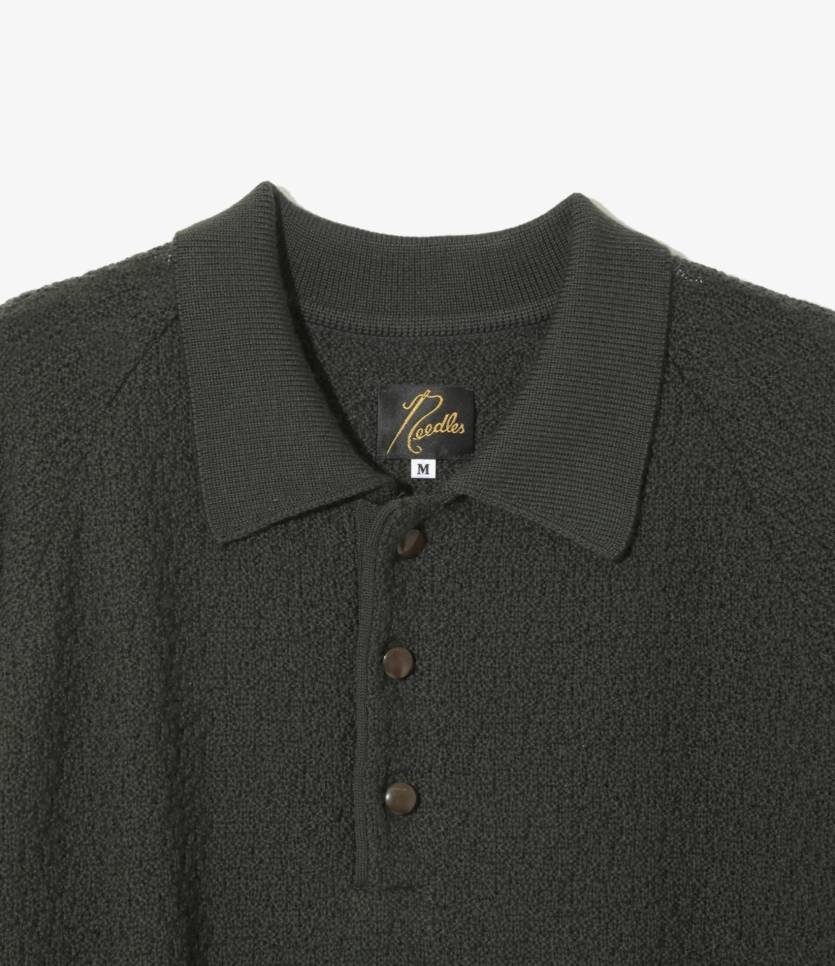S/S Polo Sweater - Green - Merino Wool Knit