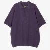 S/S Polo Sweater - Purple - Merino Wool Knit