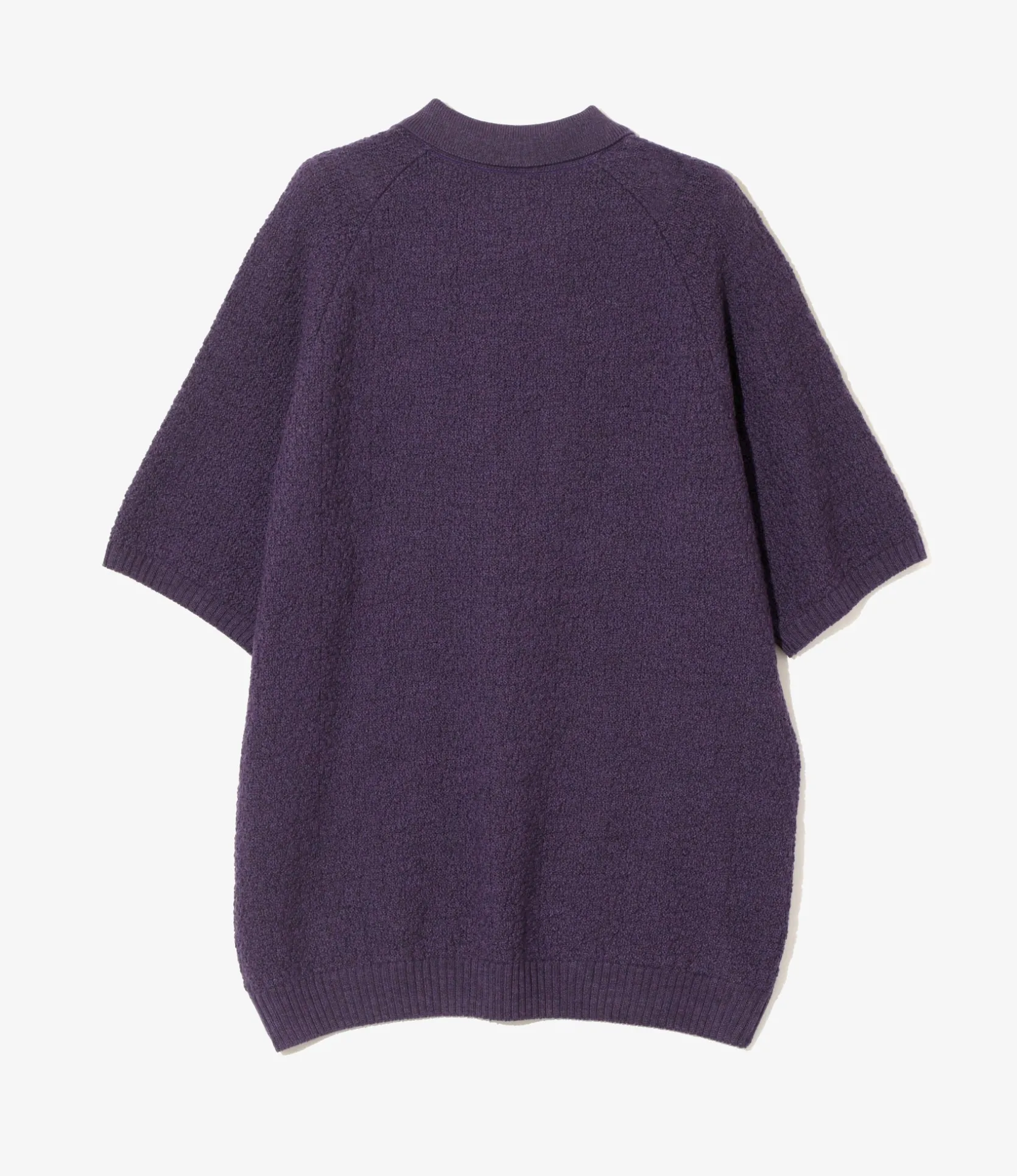 S/S Polo Sweater - Purple - Merino Wool Knit