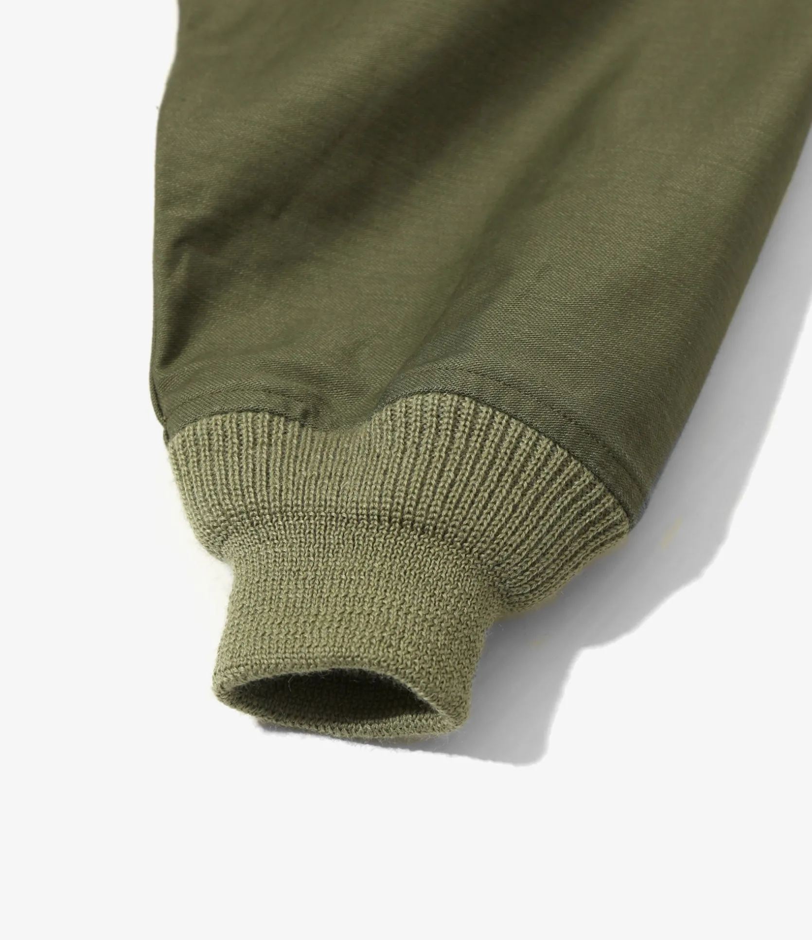 Stand Collar Army Shirt - Olive - Back Sateen
