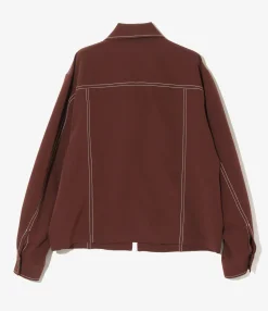 Stitched Sport Jacket - Brown - Poly Light Double Cloth