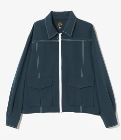 Stitched Sport Jacket - Navy - Poly Light Double Cloth