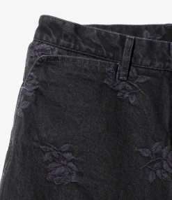 Straight Jean - Black - 13oz Denim / Rose Jq.