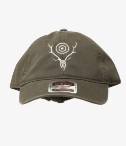 Strap Back Cap - Green - Skull & Target Emb.