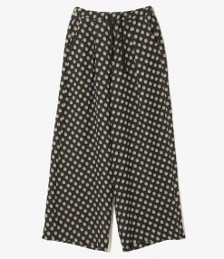 String Buggy Pant - Navy - Polka Dot Jacquard