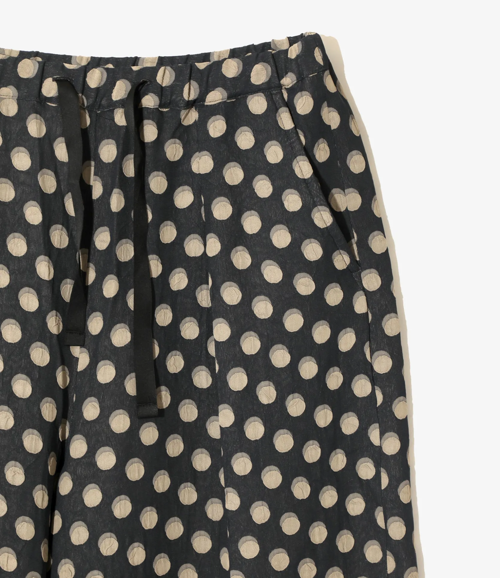 String Buggy Pant - Navy - Polka Dot Jacquard