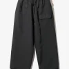 String Cuff Balloon Pant - Black - Poly Twill