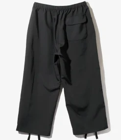 String Cuff Balloon Pant - Black - Poly Twill