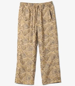 String Easy Pant - Beige - Paisley Jacquard