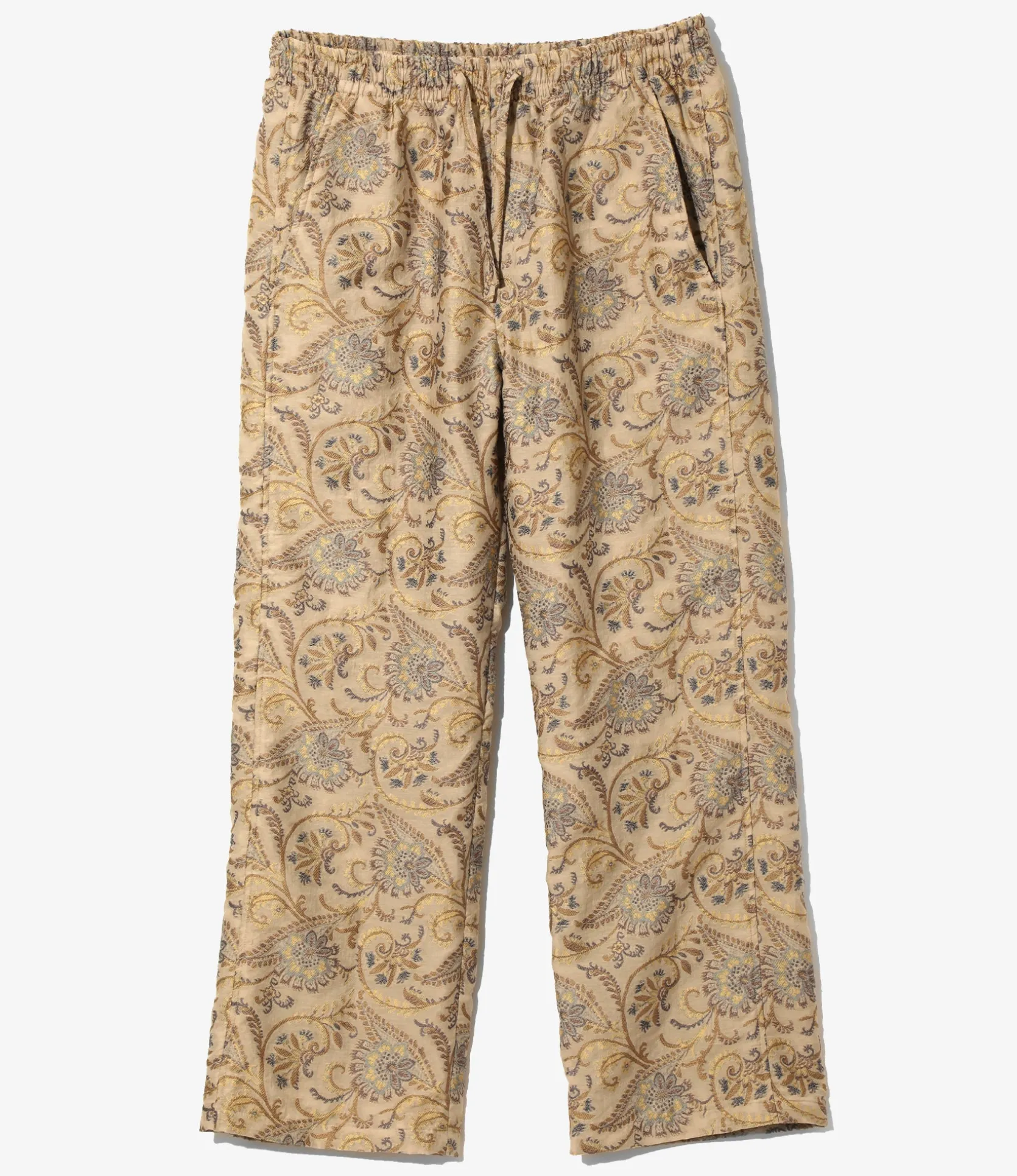 String Easy Pant - Beige - Paisley Jacquard