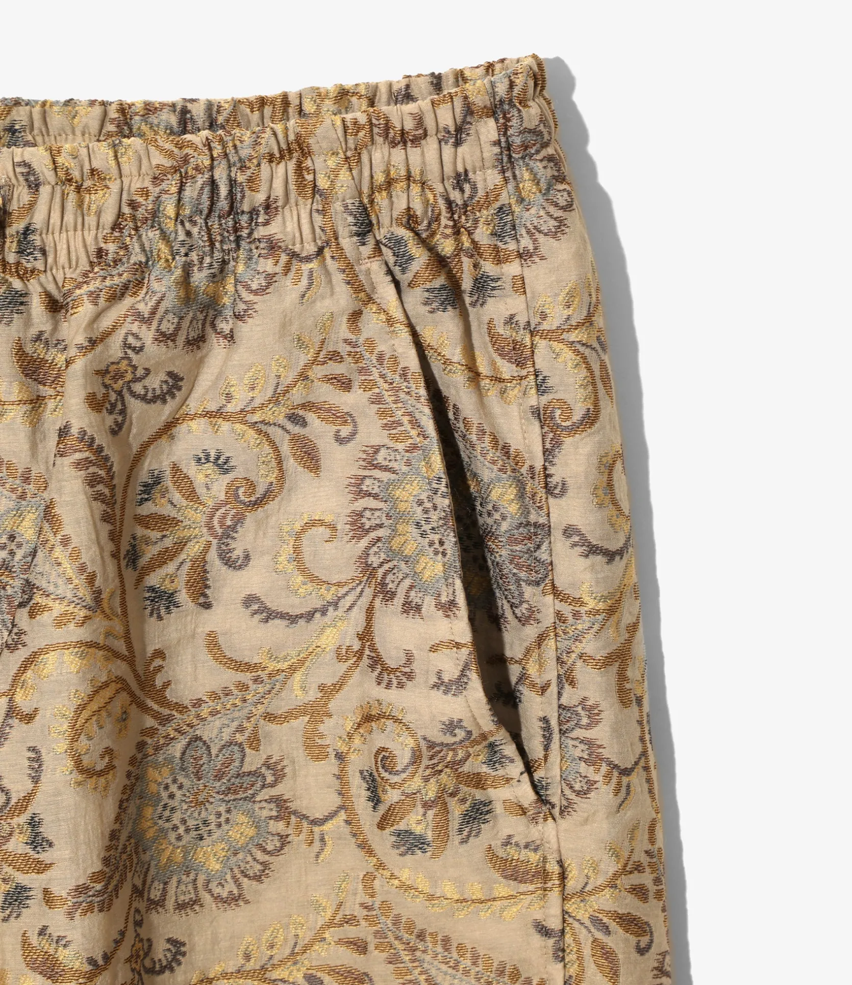 String Easy Pant - Beige - Paisley Jacquard