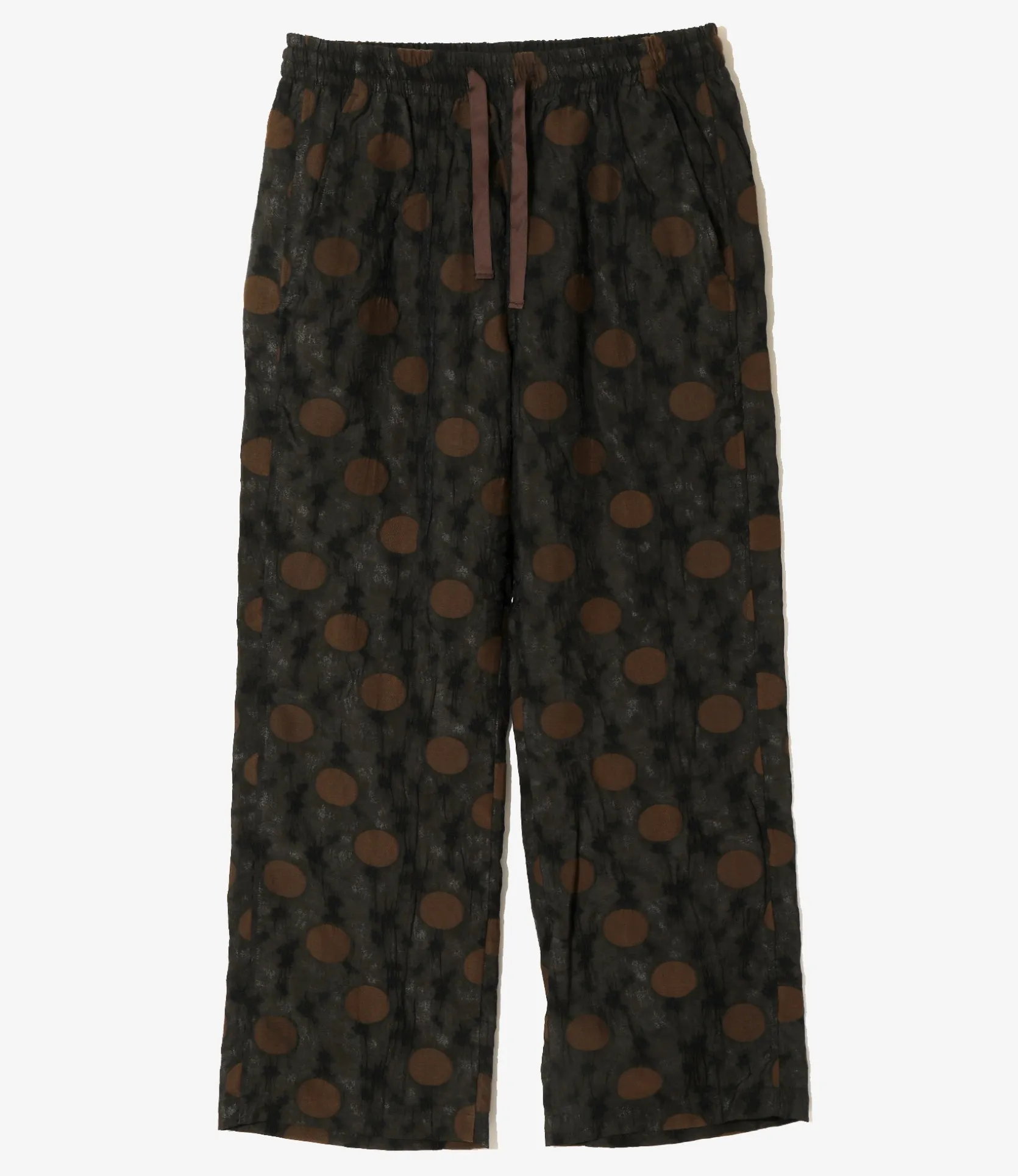 String Easy Pant - Brown - Shrunken Jacquard / Polka Dots