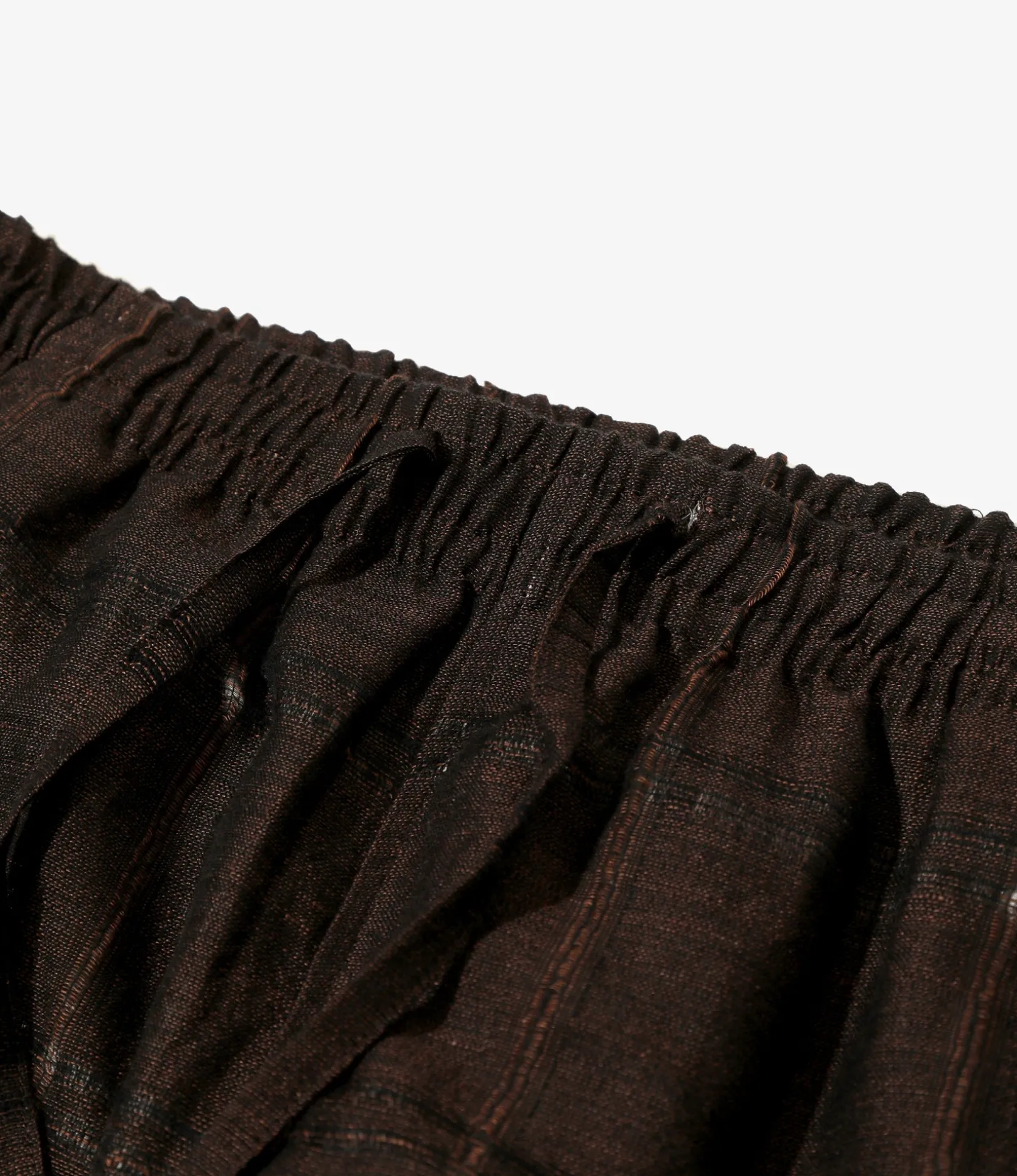 String Easy Pant - Brown - Plaid Jacquard