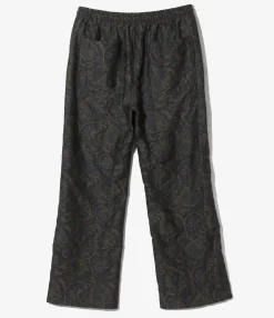 String Easy Pant - Navy - Paisley Jacquard