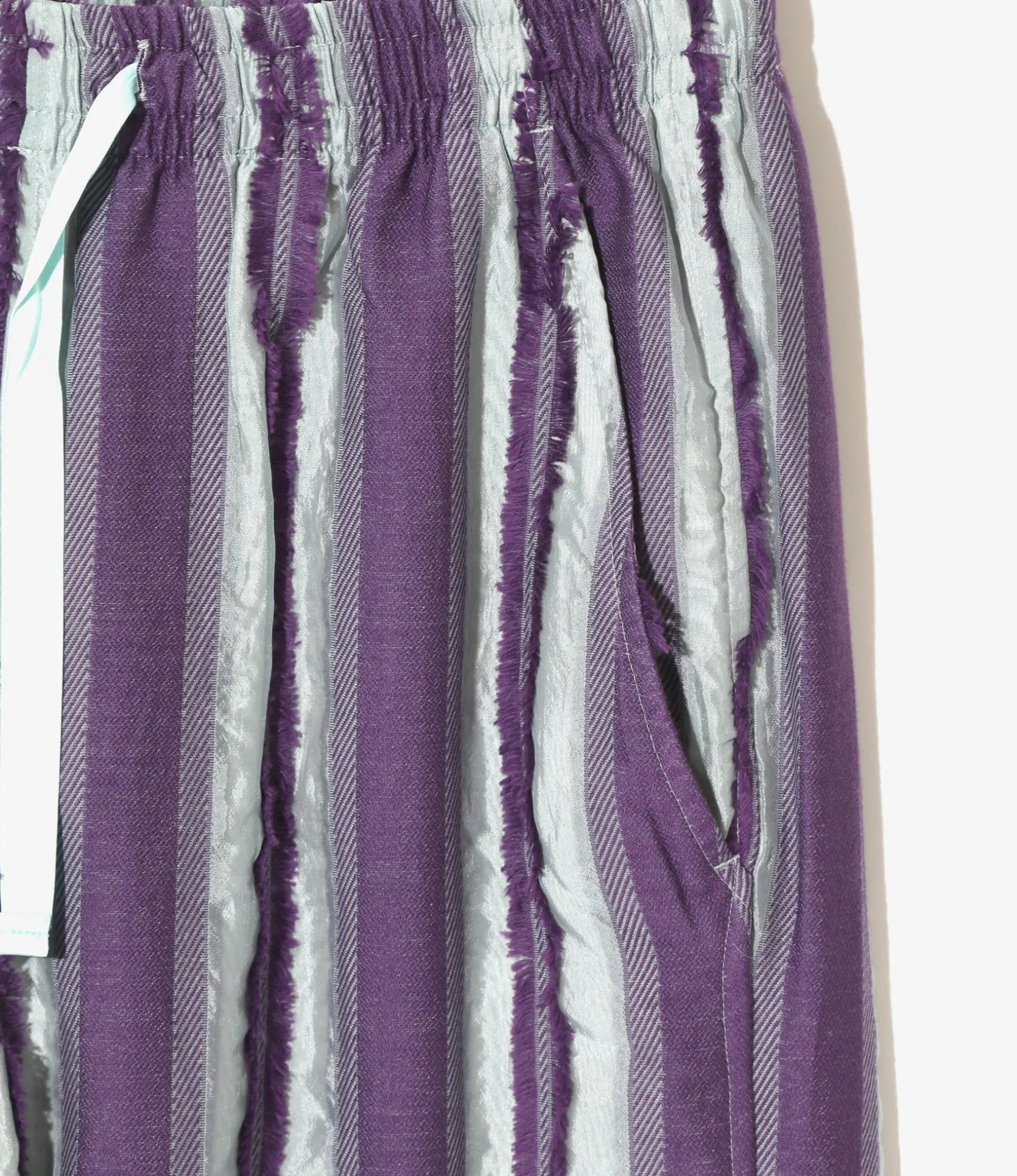 String Easy Pant - Sax/Purple - Stripe Cut Jacquard