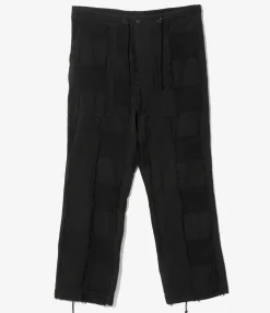 String Fatigue Pant - Black - Ripstop Cut Jacquard