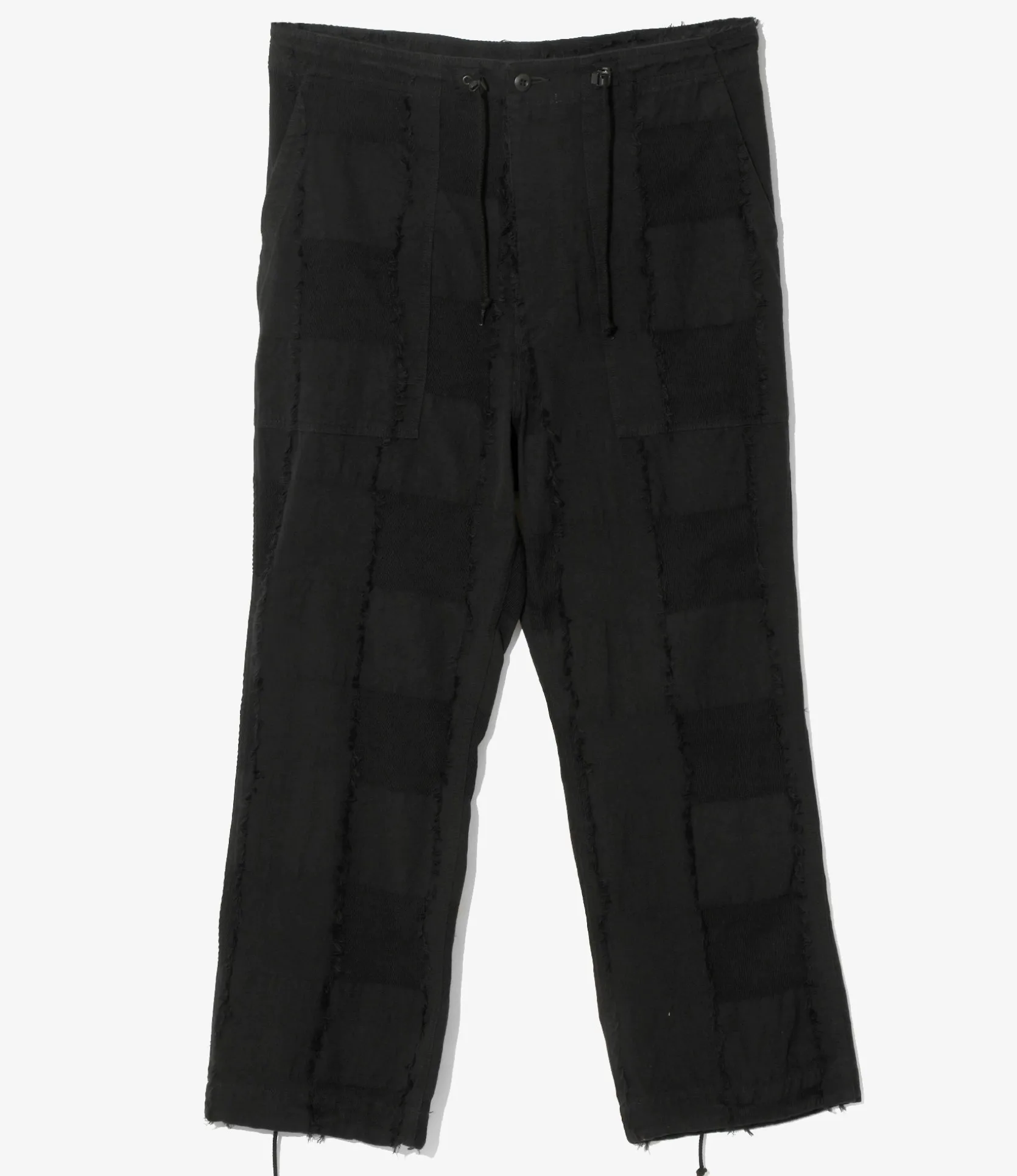 String Fatigue Pant - Black - Ripstop Cut Jacquard