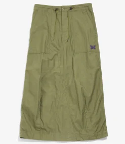 String Fatigue Skirt - Olive - Back Sateen