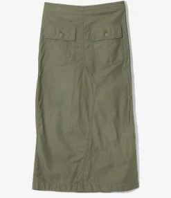 String Fatigue Skirt - Olive - Back Sateen