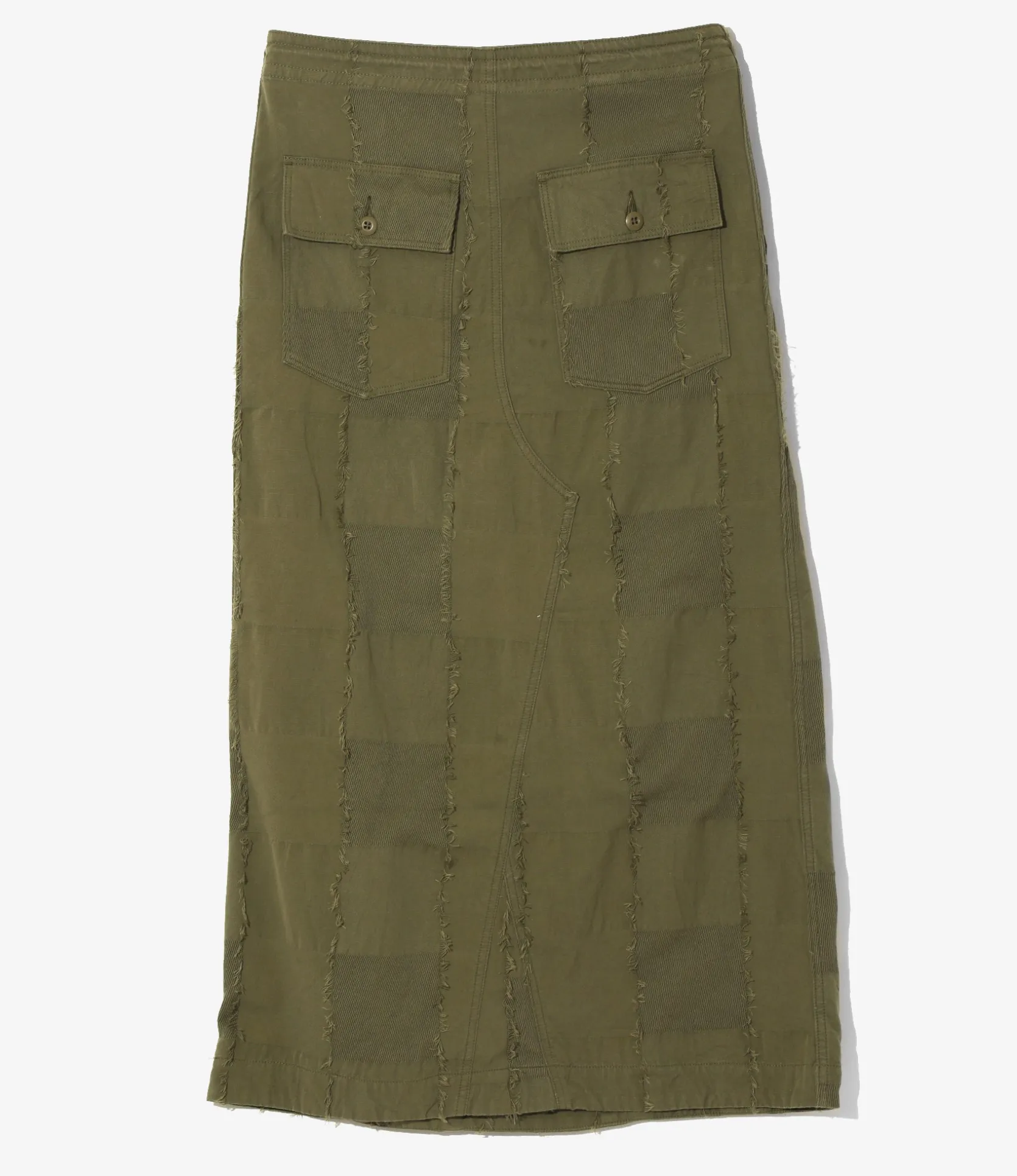 String Fatigue Skirt - Olive - Ripstop Cut Jacquard