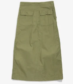 String Fatigue Skirt - Olive - Back Sateen