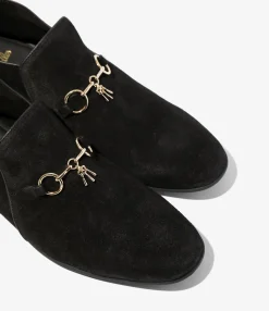 Tassel Bit Slip-On Chukka - Black