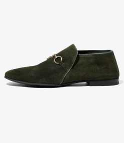 Tassel Bit Slip-On Chukka - Olive