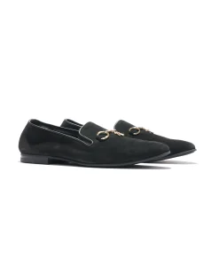 Tassel Bit Unlined Slip-on - Roughout - Black
