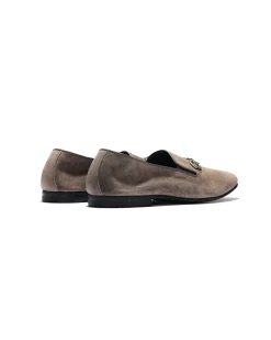 Tassel Bit Unlined Slip-on - Roughout - Taupe