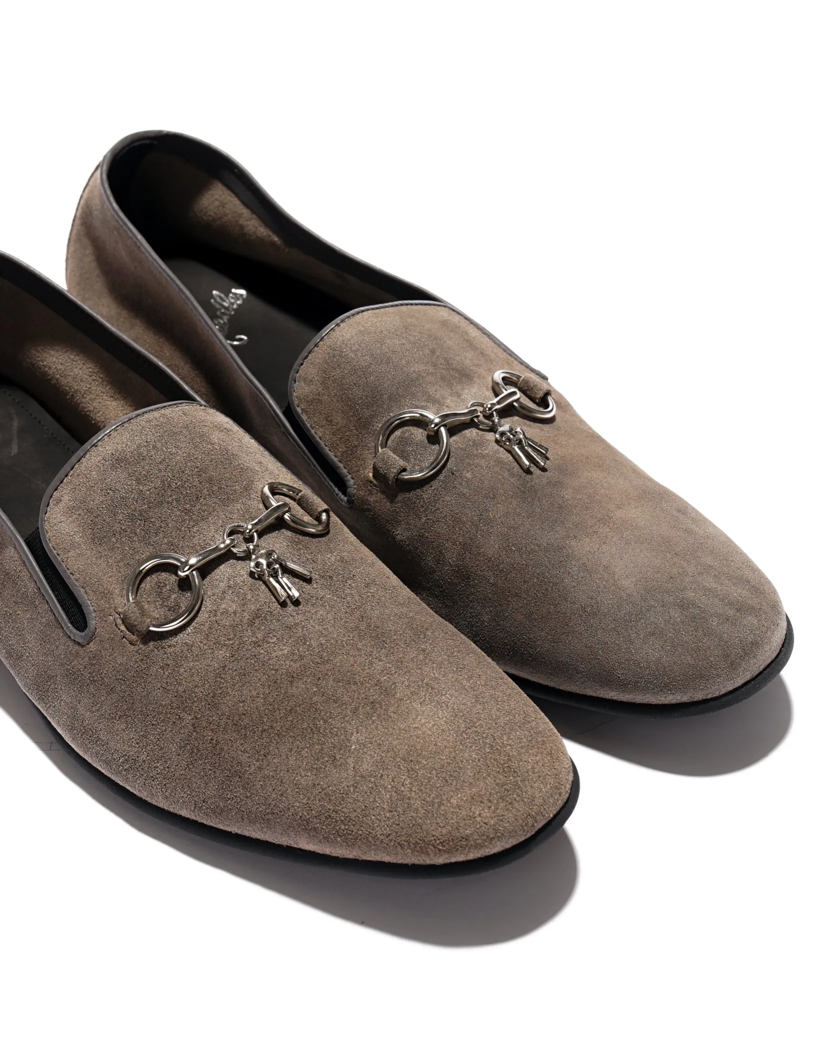 Tassel Bit Unlined Slip-on - Roughout - Taupe