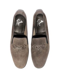 Tassel Bit Unlined Slip-on - Roughout - Taupe