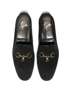 Tassel Bit Unlined Slip-on - Roughout - Black