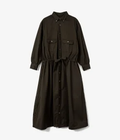 The Button Down Dress - Dk. Brown RAF Twill