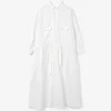 The Button Down Dress - White Nylon 4ply Taslan