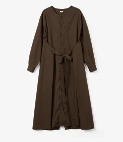 Tie Dress - Brown imperial Broadcloth
