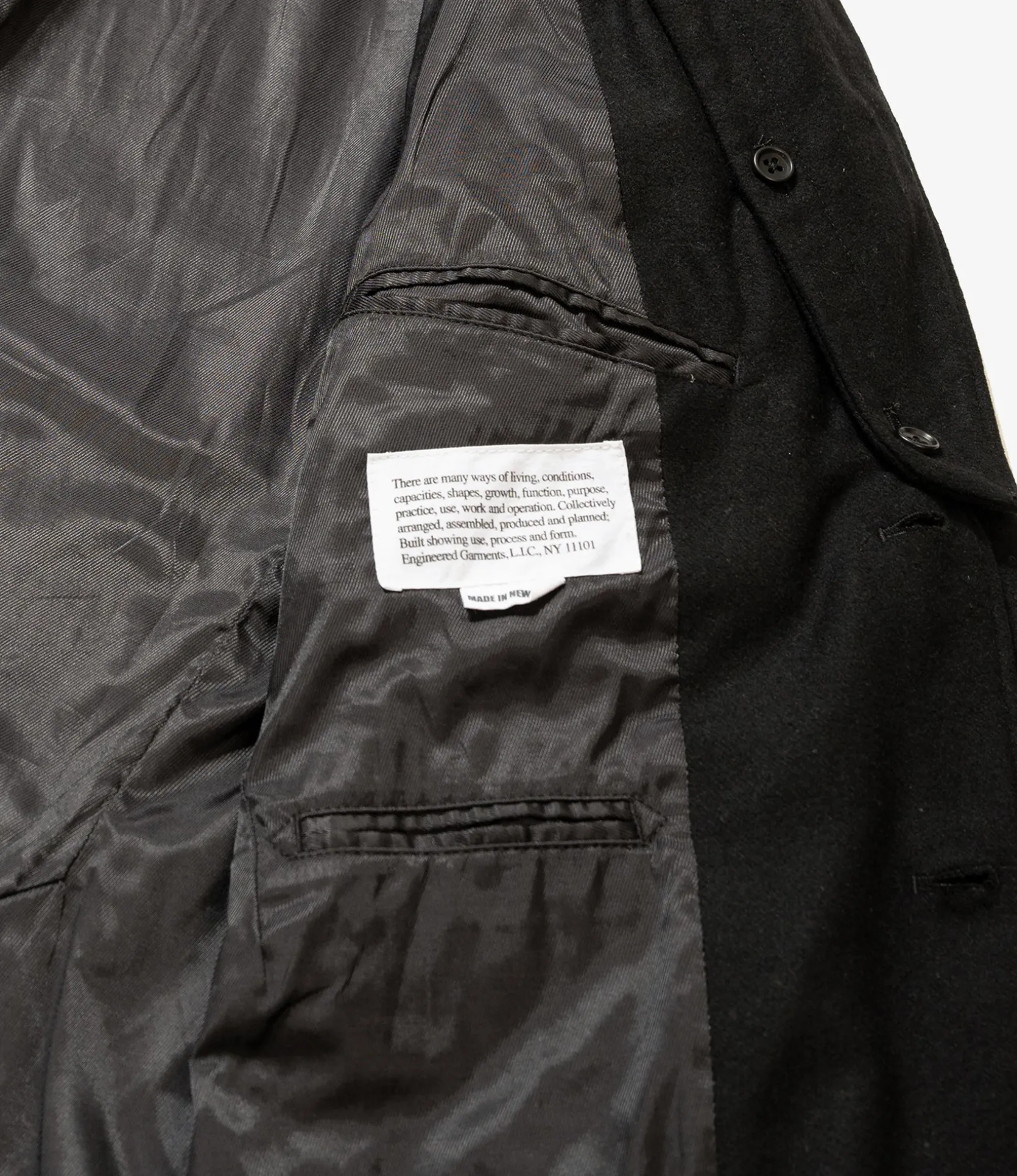 Trans Jacket - Black Solid Poly Wool Flannel