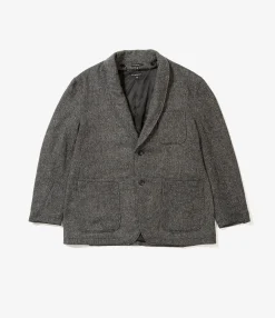 Trans Jacket - Grey Poly Wool Herringbone