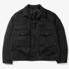 Trucker Jacket - Black Polyester Fake Suede