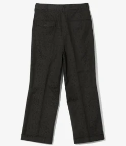 Tucked Trouser - Black - Cotton Leopard Jq