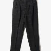 Tucked Trouser - Black - W/N Plaid Cloth