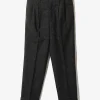 Tucked Trouser - Black - W/N Small Plaid Cloth