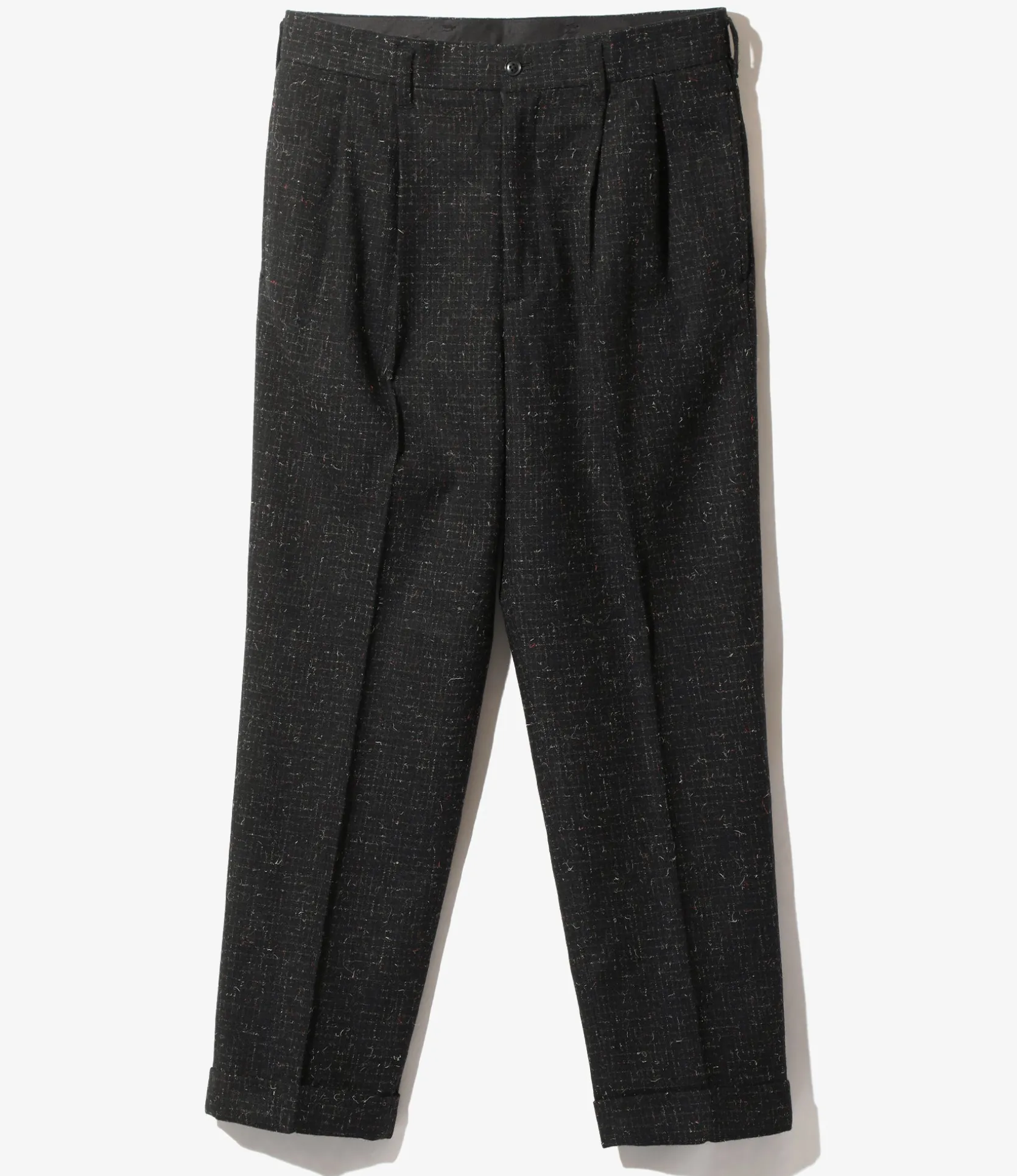 Tucked Trouser - Black - W/N Small Plaid Cloth