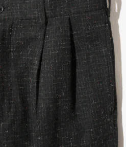 Tucked Trouser - Black - W/N Small Plaid Cloth