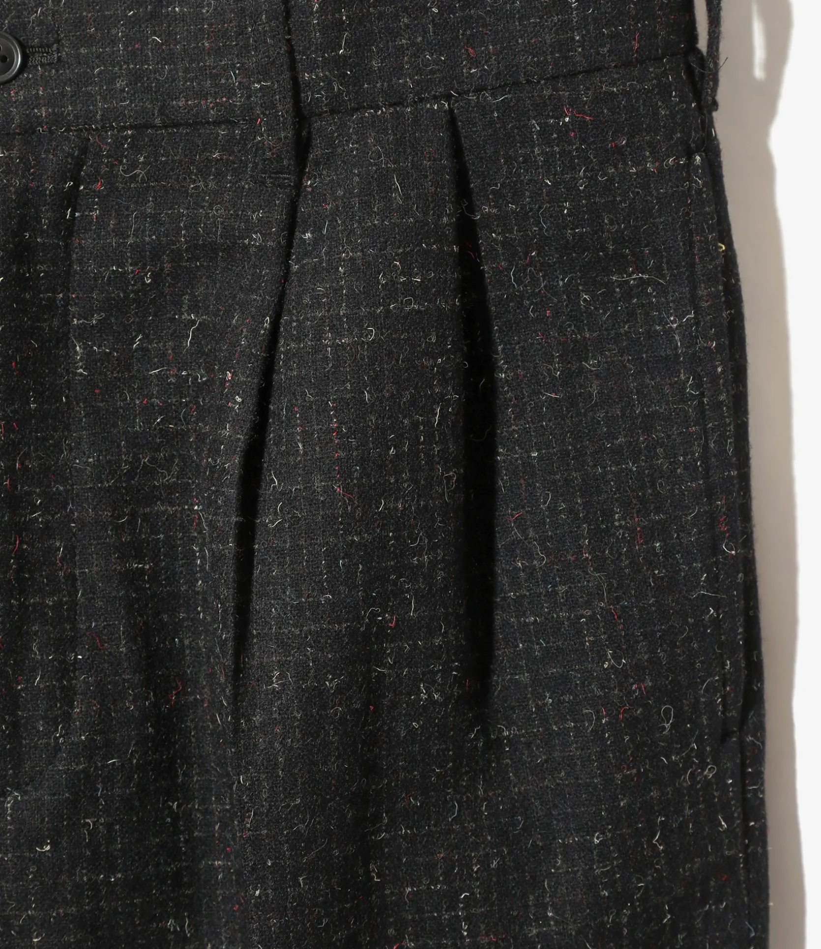 Tucked Trouser - Black - W/N Small Plaid Cloth