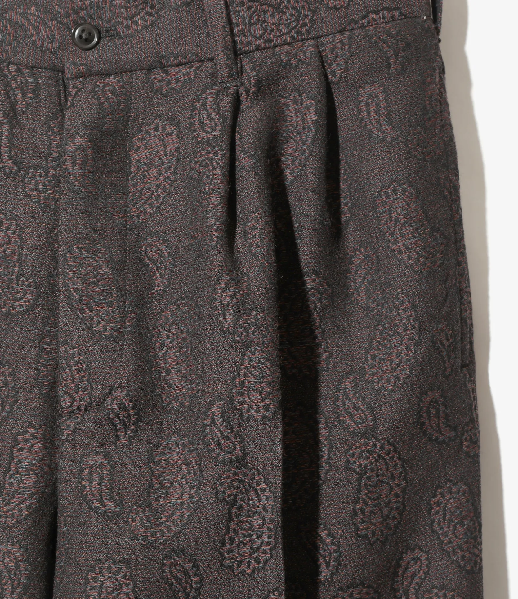 Tucked Trouser - Bordeaux - W/R Paisley Jq.