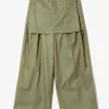 Tucked Wide Apron Pant - Olive - Iridescent Twill